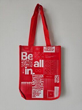 5 x New LULULEMON Red BE ALL IN Reusable Shopping Gym Lunch Shopper Bag Small